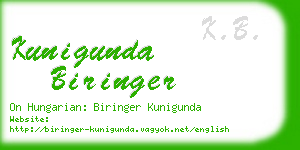 kunigunda biringer business card